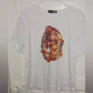 CDJLFH beauty and the beast belle white xxl shirt. A-11